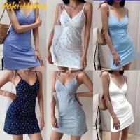 ราคา กระโปรงลายดอกไม้ ใหม่ เดรสสายเดี่ยวผ้าคอตตอน เดรสสายเดี่ยว เดรสสายเดี่ยวสีพื้นๆ A006 (43573003523)