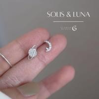 ราคา GLAMOR ต่างหูเงินแท้ Solis Luna ซีรีส์ Planet ต่างหูเพชรแฟชั่น จี้พระจันทร์ ดาวเสาร์ E016 (52704325554)