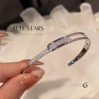 ราคา GLAMOR พร้อมส่ง กําไลเพชร Full Stars กำไลเงินแท้ กำไลแฟชั่น กําไลข้อมือผู้หญิง กำไลข้อมือเพชร S017 (57604320568)