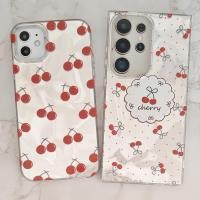 ราคา เคส สำหรับ iPhone 16 11 14 15 13 12 XS MAX x XR 7 8 6 6s Plus Pro MAX ปลอกน่ารักเชอร์รี่หรูหราระลอก Case (25089707827)