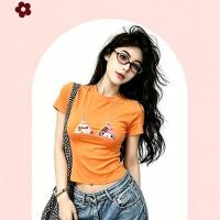 ราคา สินค้าพร้อมส่ง24h ลายเมโลดี้ ReinaQueen ผ้านำเข้า USA ยืดดี เสื้อครอปคอกลม สไตล์ฮอต สูงโค้ต ทุกโอกาส B 5068 (53008613156)