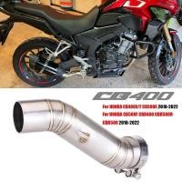 ราคา รถจักรยานยนต์ไอเสียหนีปรับเปลี่ยนกลางท่อสําหรับฮอนด้า CBR500 CBR500R CB500F CB500X CB400 CBR400 CB400X CB400F 2016 2022 (41630138852)