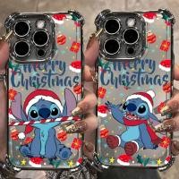 ราคา สําหรับiPhone 7 Plus 8 Plus 6 Plus 6S Plus SE 2020 SE 2022 เคสโทรศัพท์สี่มุมถุงลมนิรภัยAnti fall soft Merry Christmas Happy Stitch Cover (44129109172)