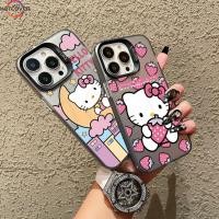 ราคา สําหรับvivo X100 X90 X80 V30 V29 V27 V25 V23 V20 Pro V25e V23Eเคสโทรศัพท์Moonสตรอเบอร์รี่Hello Kittyสีเงินสองชั้นกันกระแทกปกอ่อน (29152156711)
