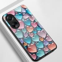 ราคา เคสสำหรับ OPPO A98 5G A1 5G เคสโทรศัพท์มีสีสันรูปหัวใจเปลือกแก้วกันกระแทก (53852424059)