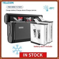 ราคา TELESIN แบตเตอรี่สําหรับ GoPro Hero 12 11 10 9 1720 MAh แบตเตอรี่ 3 วิธี Fast Charger กล่อง TF Card Storage สําหรับ GoPro Hero อุปกรณ์เสริม (56806121528)