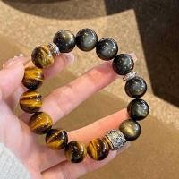ราคา สร้อยข้อมือคริสตัล Tiger Eye และ Obsidian สำหรับผู้ชาย (52808359837)