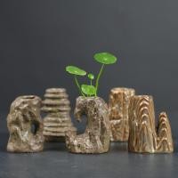 ราคา แจกันเซรามิคขนาดเล็ก Hydroponic สำหรับตกแต่งห้องหรือปลูกต้นไม้ miniature rockery พร้อมหินและกระถางต้นไม้บอนไซ (42022902101)