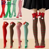 ราคา ถุงเท้ายาวถึงเข่าลายทางสีคริสต์มาส ทำจากโพลีเอสเตอร์ มาพร้อมโบว์ สวมใส่สบายสำหรับชุดวันหยุดและใช้งานทุกวัน (26892980354)