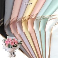 ราคา LDVG 20แผ่นกระดาษห่อช่อดอกไม้ ครึ่งโปร่งใส9สีกระดาษห่อดอกไม้ ทนทานขอบทองกระดาษห่อช่อดอกไม้กันน้ําอุปกรณ์จัดดอกไม้ (54408033044)