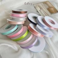 ราคา LDVG ริบบิ้นผ้า โบว์ติดผม DIY งานฝีมือริบบิ้น Polka Dot งานแต่งงานตกแต่งบ้าน 25 หลาหลายสีห่อของขวัญริบบิ้นคริสต์มาส (53907831660)