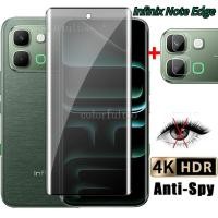 ราคา Infinix NoteEdge 2026 2IN1 3D โค้งตัวป้องกันหน้าจอส่วนตัวสําหรับ Infinix Note Edge Infinixnoteedge 5Gคลุมทั้งหมดAnti Spyความเป็นส่วนตัวกระจกนิรภัยX6887 กล้องป้องกันหน้าจอเลนส์ (55657766283)