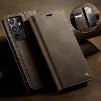 ราคา ซองหนังพลิกสําหรับ Samsung Galaxy S21 Ultra S21Ultra GalaxyS21Ultra 5G Retro รูปแบบเคสโทรศัพท์กันกระแทกช่องเสียบการ์ดวงเล็บกรณีปกหลัง (56408133419)
