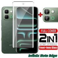ราคา 2in1 แก้วป้องกันฟิล์มสําหรับ Infinix Note Edge noteedge Infinixnoteedge 5G 2026 9H Full Cover HD โทรศัพท์ด้านหน้ากระจกนิรภัยฟิล์มกล้องป้องกันหน้าจอกลับเลนส์ X6887 (43879534921)