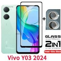ราคา ฟิล์มกันรอยหน้าจอ2in1สำหรับ VIVO Y03 Y03t 2024ตัวป้องกันหน้าจอโทรศัพท์โปร่งใสสำหรับ VIVO Y03 Y 03 VivoY03 4G 5G 2024กระจกนิรภัยเลนส์กล้อง JAL0 (24887020548)