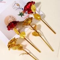 ราคา เมอร์ย์ ช่อดอกกุหลาบ ดอกไม้ฟอยล์สีทองประณีต กุหลาบสีทอง แฟชั่นสีทองสีแดงพลาสติกสิ่งแวดล้อมดอกกุหลาบประดิษฐ์ตกแต่งพรรคกุหลาบ (51408909176)