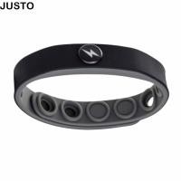 ราคา JUSTO สายรัดข้อมือป้องกันไฟฟ้าสถิตย์ สายรัดข้อมือป้องกันไฟฟ้าสถิตย์สีดําแบบปรับได้ สายรัดข้อมือซิลิโคนทรงตัว Anion การป้องกันส่วนบุคคล (56707083225)