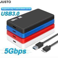 ราคา JUSTO USB 3 0 HDD Enclosure กล่องฮาร์ดไดรฟ์ USB 3 0 ขนาด 2 5 นิ้ว ฮาร์ดไดรฟ์ภายนอก SSD ความเร็ว 5Gbps แบบพกพา (46058776656)