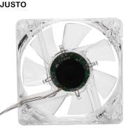 ราคา JUSTO พัดลมระบายความร้อน CPU ไฟสีสันสดใสขนาด 8 ซม พัดลมระบายความร้อน USB ไฟ LED การไหลของอากาศสูง 5V พัดลมระบายความร้อนโปร่งใส PC สําหรับเล่นเกม (45058776707)
