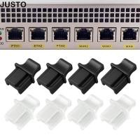 ราคา JUSTO RJ45 Connector หมวกกันฝุ่นซิลิโคน RJ45 ทนทาน ปลั๊กกันฝุ่นแบบใสสีดํา (52208367801)