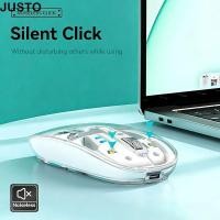 ราคา JUSTO เมาส์ไร้สาย 3 โหมด 1600DPI เมาส์เงียบ Sleek 2 4GHz Bluetooth 5 0 สํานักงานเมาส์โปร่งใส (57108359598)