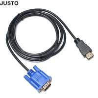 ราคา JUSTO AV Adapter Cord 1080P PC HDMI ใช้งานร่วมกับสาย VGA HDTV โปรเจคเตอร์ชายกับชายสายคอมพิวเตอร์ (56208551569)