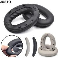 ราคา JUSTO 1 คู่ชุดหูฟัง Earmuff ฟองน้ําโฟมหนังแกะหูฟังแผ่นรองหูฟัง โปรตีนหนังเปลี่ยนหูเบาะสําหรับ WH 1000XM2 MDR 1000X หูฟังซ่อม (55057084220)