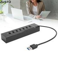 ราคา JUSTO USB 3 0 Hub DC 5V Blue LED Indicator 7Port Splitter ปลั๊กแอนด์เพลย์ที่ทนทานความเร็วสูง 5Gbps Multi Port Adapter แล็ปท็อป (54558354366)