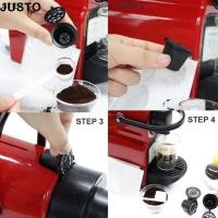 ราคา JUSTO กาแฟรีฟิล Pods แคปซูลกาแฟแบบใช้ซ้ําได้ในครัวเรือน แคปซูลทดแทนสีดําทําความสะอาดง่ายแคปซูลเอสเปรสโซชงกาแฟ (57258495611)