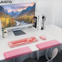 ราคา JUSTO โต๊ะข้อศอก Pad หน่วยความจําโฟม Ergonomic สายรัดข้อมือ Universal Non Slip Pain Relief Support L Shaped โต๊ะขอบเบาะพิมพ์ (49854476124)