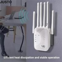 ราคา JUSTO Wifi Repeater พลาสติก 300Mbps 1200Mbps WiFi Extender แบบพกพา Dual Band 2 4G 5G 6 เสาอากาศเราเตอร์ไร้สายไร้สาย (49658469165)