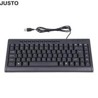 ราคา JUSTO Mini Keyboard Plug and play คีย์บอร์ดแบบมีสายปุ่มเงียบ สีดําขนาดเล็ก Ultra Thin 87 คีย์คีย์บอร์ด USB Gaming (48706999790)