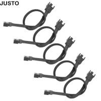 ราคา JUSTO 5PCS Extension Cable สีดําถักเชือก PWM Fan Cable ใช้งานได้จริง 4 Pin 30cm PC Fan Cable ส่วนประกอบคอมพิวเตอร์ (47058384949)