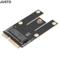 ราคา JUSTO Mini PCI E Adapter อะแดปเตอร์ M 2 NGFF แบบพกพาที่ถอดออกได้ โน้ตบุ๊กตัวแปลงการ์ด WiFi สีดํา Plug and Play ทนทาน (46758776692)