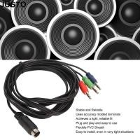 ราคา JUSTO Mini DIN 9 Pin ถึง 3 5 มม Plug and Play 1 8 ม 5 9ft สายอะแดปเตอร์เสียง สายเชื่อมต่อยืดหยุ่น 9 Pin DIN ถึง 3 สายลําโพงการเชื่อมต่อ (29344361666)