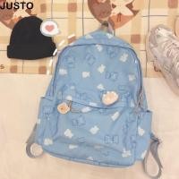 ราคา กระเป๋าสะพายนักเรียนทำจากผ้าใบ กว้างขวาง ออกแบบลายหมีและ cartoon (42179901919)