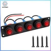 ราคา ซ้าย 1 6 Gang Roer แผงสวิตช์ 12V กันน้ําเปิด ปิดสลับสวิทช์ไฟ LED สีแดงสําหรับยานยนต์ เรือ รถ Tru GHT (51857062439)