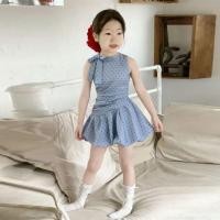 ราคา เด็กสาวฤดูร้อนหวานสีฟ้าลายจุดเชือกแขวนคอชุดแฟชั่นเกาหลีแขนกุดน่ารักจุดพิมพ์หรูหราทุกวันถ่ายภาพชุดเจ้าหญิง (49258140055)