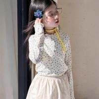 ราคา เสื้อยืดลูกไม้แขนยาวสไตล์เกาหลีสำหรับเด็ก พิมพ์ลายดอกไม้ (49757507884)