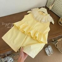 ราคา สูทลูกไม้แฟชั่นสำหรับฤดูร้อน เสื้อกั๊กกางเกงสองชิ้น (46157209144)