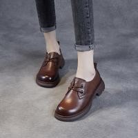 ราคา รองเท้าผู้หญิงสไตล์อังกฤษ หนังวัวคุณภาพดี Top Layer Cowhide ออกแบบToe Lace Up ส้นต่ำ หนังเนื้อนุ่ม เหมาะสำหรับฤดูใบไม้ผลิ (47458282554)