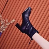 ราคา รองเท้าส้นเตี้ยสตรีสไตล์อังกฤษ 2024 สำหรับฤดูใบไม้ร่วงและฤดูหนาว สแควร์Toe ส้นหนายืดหยุ่นและเบา (44079778124)