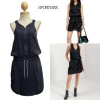 ราคา Zip Front Drawstring Waist Sleeveless Dress (57901299548)
