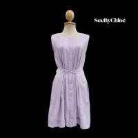 ราคา Tie Waist Cotton Sleeveless Dress (52956206673)