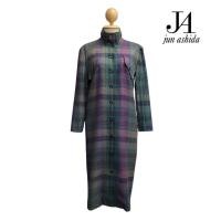 ราคา Plaid Button Up Long Sleeve Dress (49207163332)