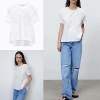 ราคา Lace Trim Short Sleeve TopSz M (57204837331)