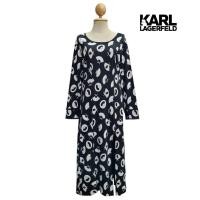 ราคา Monogram Logo Front Slit Long Sleeve Dress (56352765981)