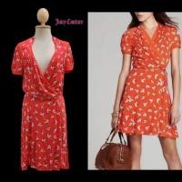 ราคา Juicy Couture Silk Floral Motif Print Wrap Dress (55456322909)