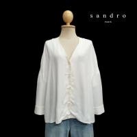 ราคา Sandro Paris Samy V neck Button Up Shirt (51054854359)