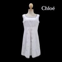 ราคา 1990 s Miss Chloe Cotton Embroidered Floral Sleeveless Sheath Dress (25267823669)